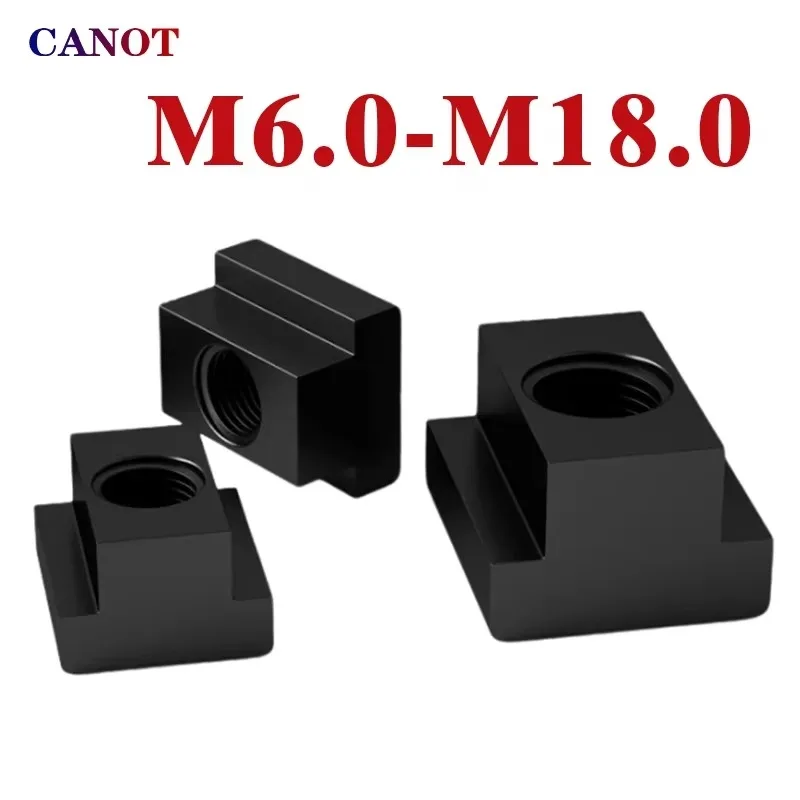 2pcs M6 M8 M10 M12 M16 M18 Oxided 45# Steel Grade 8.8 Finish T-Slot HRC:23-32 T-nut T-block T-groove Pressing Plate Nut