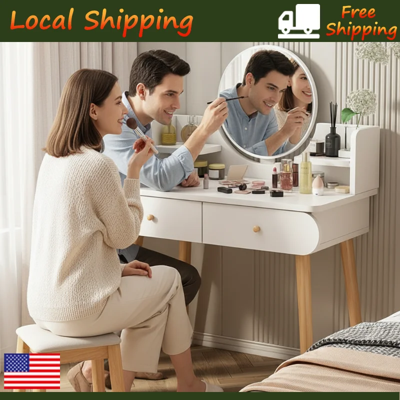 

For Storage Detachable De Coiffeuse Chambre Room Decor Vanity Make Up Table Luxury Girl Box Dressing Table Organizers White