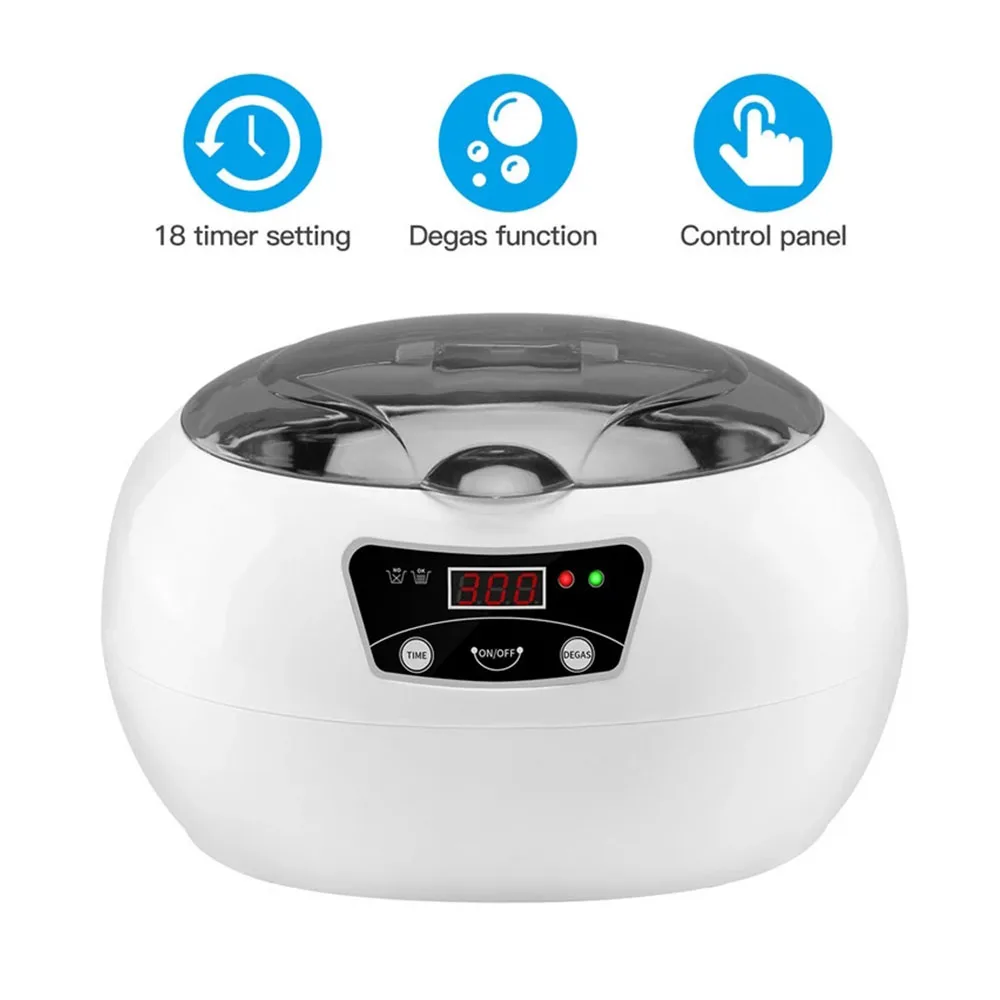 Skymen Household Ultrasonic Bath 600ml Ultrasonic Cleaner 35W Ultrasound Tank Time Degas For Nail Manicure Rings