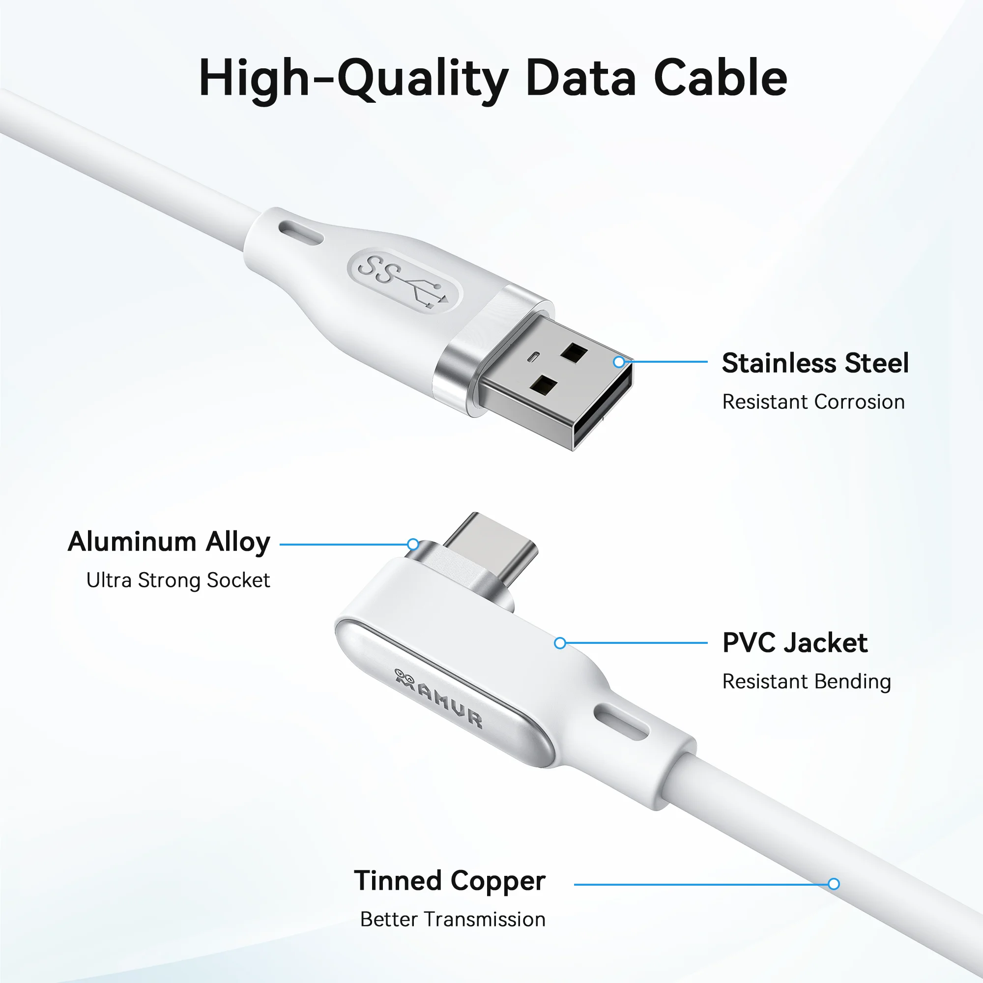 AMVR USB3.0 VR ربط كابل ل ميتا كويست 3/3S/ كويست 2 بيكو 4 اكسسوارات سماعة رأس VR شحن سريع نقل البيانات الحبل 5 متر/16FT