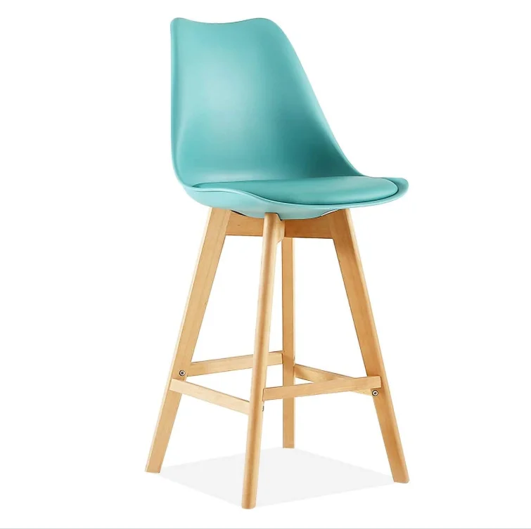 

Retro Pu Wooden Bar Chair Modern Firmly High Chair For Bar Table