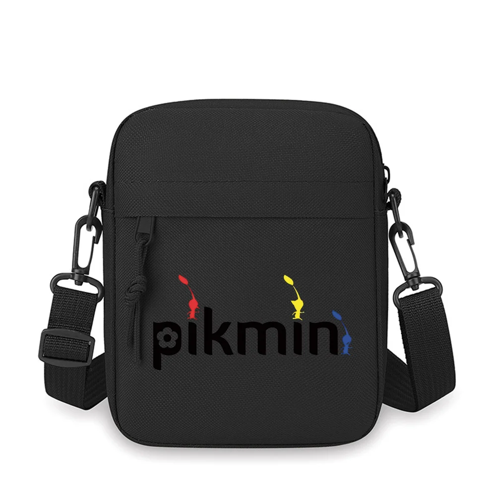 Pikmin running simple colorful characters Men Crossbody Bag Single Shoulder Women Cartoon Anime Film Printing Design Unisex