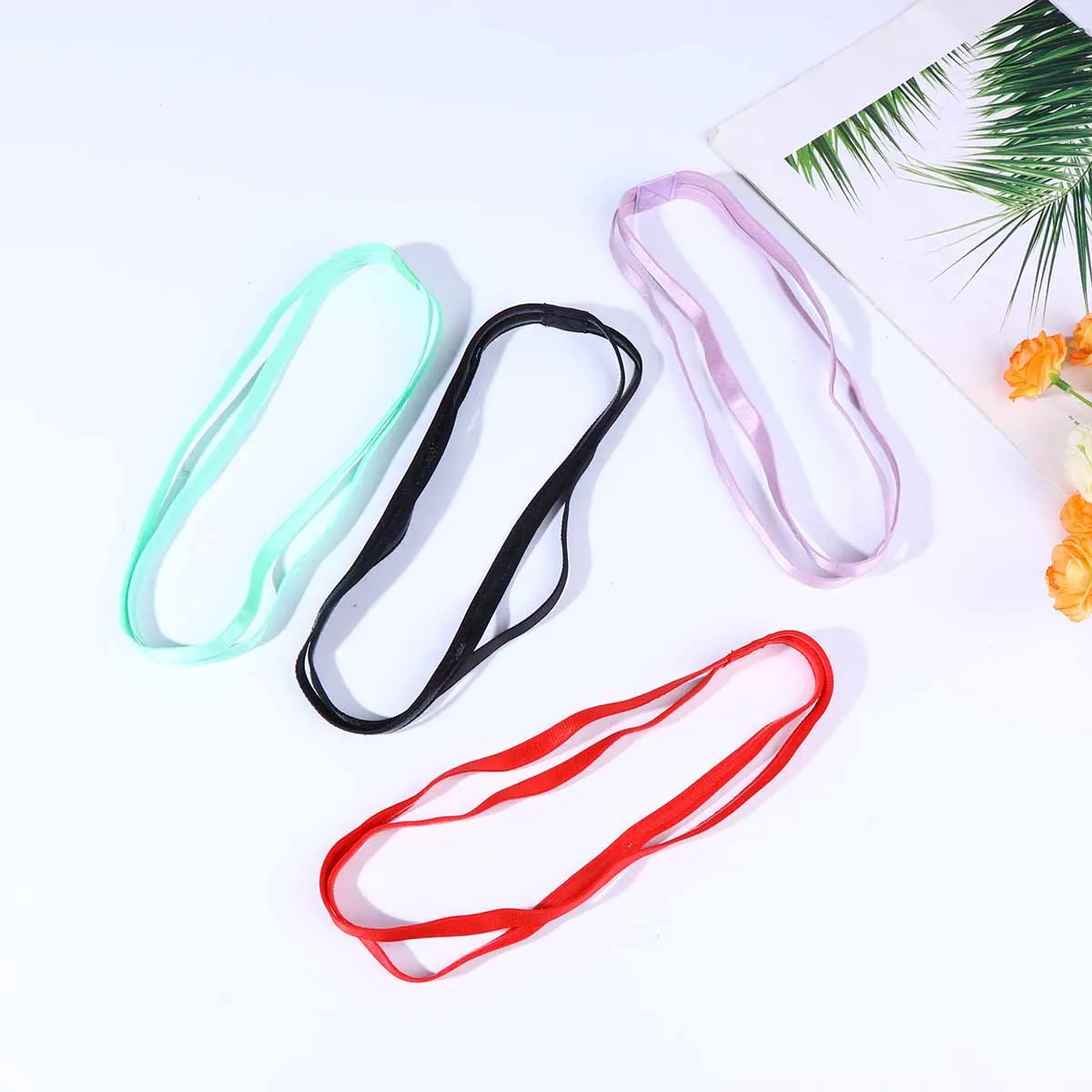 

4 Pcs Anti-slip Running Hairbands Women Elastic Yoga Headbands Sweatbands for Sports Fitness Hair Hoop Accessories