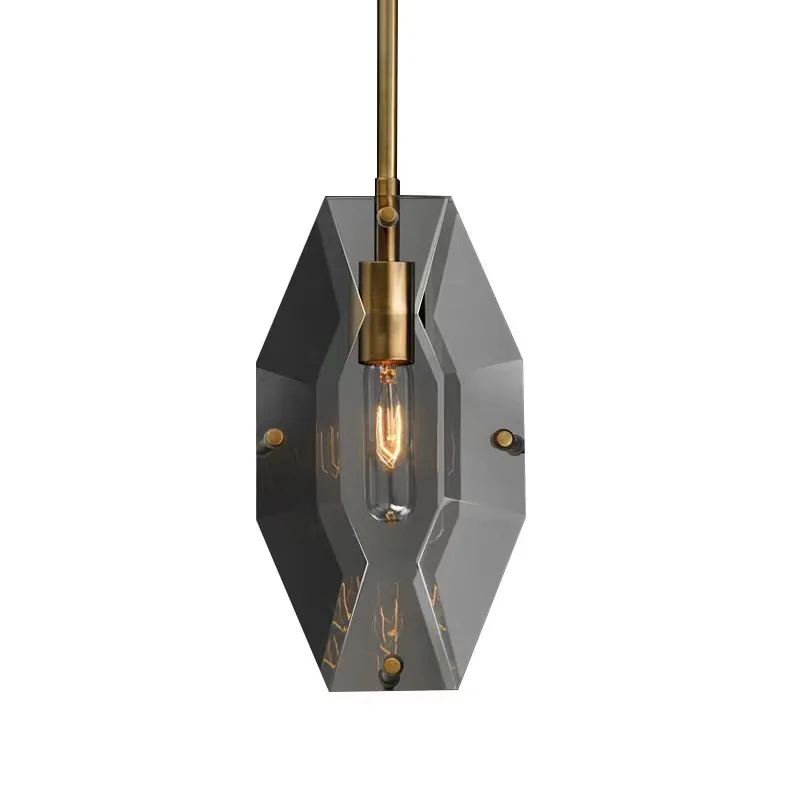 

Modern light luxury all-copper crystal lamps restaurant bar table model room personalized creative bedroom bedside chandelier