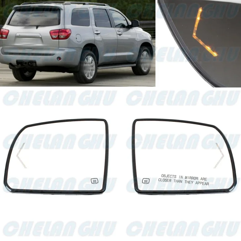 

1 Pair Heated Rearview Mirror Glass With Turn Lamp for Toyota Sequoia/Tundra 2011 2012 2013 2014 2015 2016 MGA08562 MGA08561