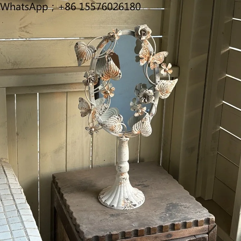Mirror Decoration Iron Mirror Gardening Decoration Ornament Butterfly (the Physical Texture Is Really Excellent)