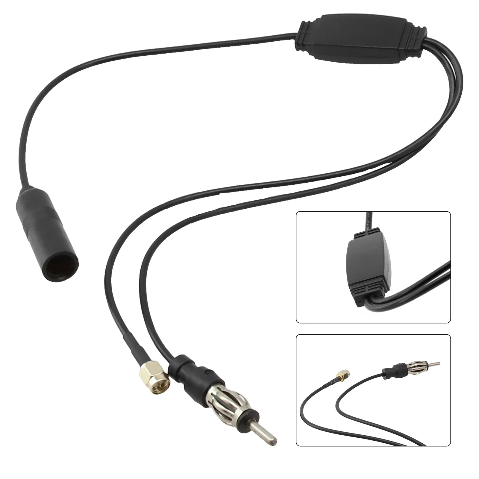 Efficient Car Radio Antenna Splitter Adapter Cable With Active Aerial Converter For FM/AM DAB+ And SMA Converter