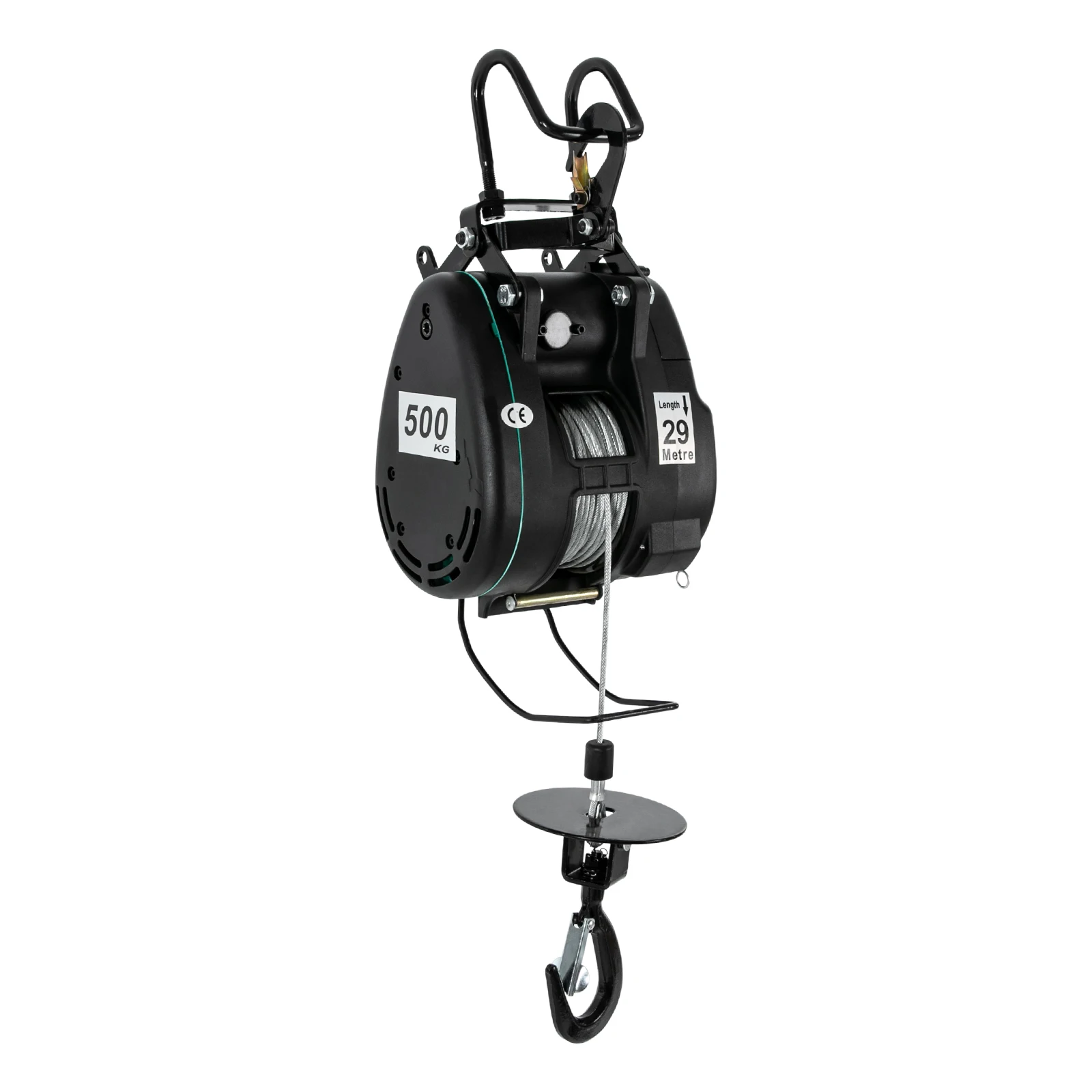 500Kg Electric Hoist with Wired Control Lifting Height 29m for Agriculture, Factories, Docks, Mines 1800W 110V