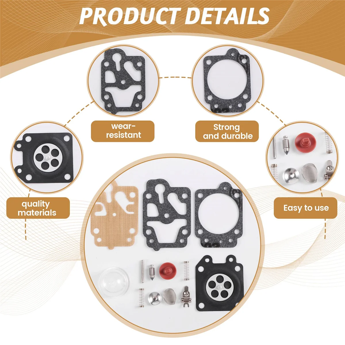 New 10 SETS Carburetor Repair Kit for 40-5 44-5 32 34 26 Brush Cutter Grass Trimmer Replacement Parts