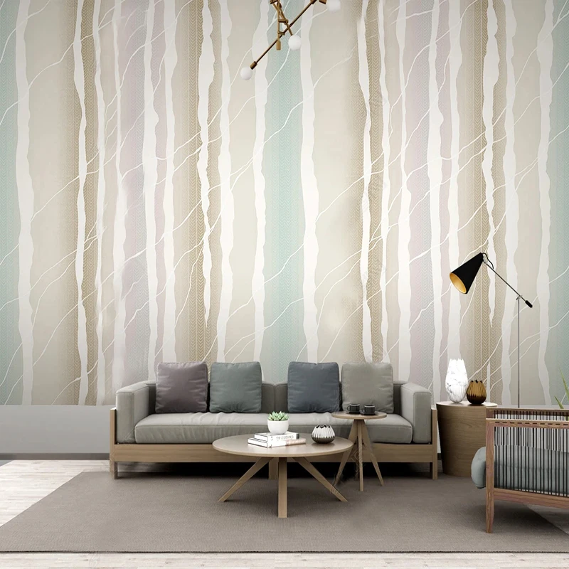 

Custom 3D Mural Wallpaper Nordic Modern Small Fresh Abstract Vertical Bar Wall Painting Living Room Backdrop Design Home Decor