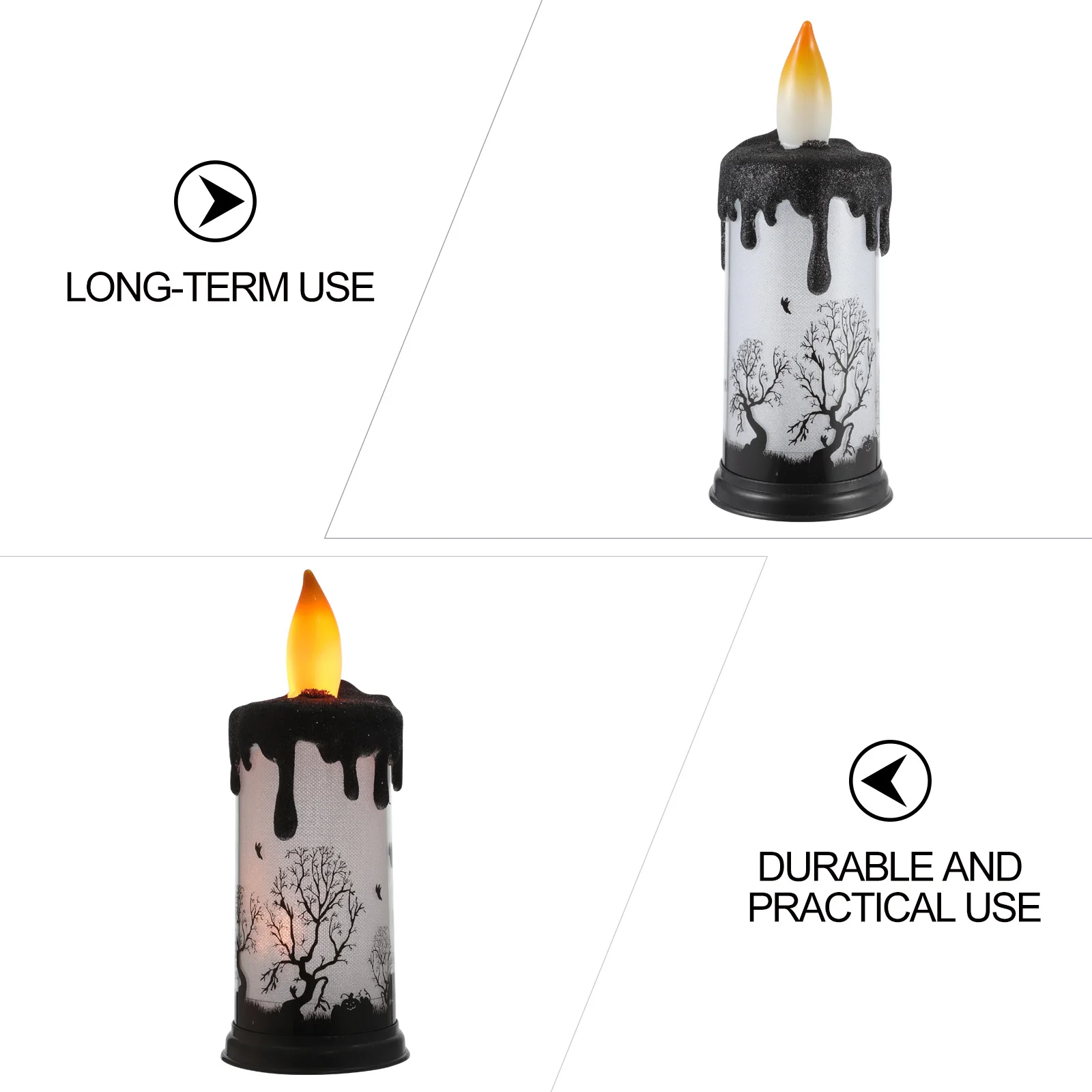 

1pc Led Electronic Lights Halloween Decor Flameless Smokeless Powered Long Lasting Night Lamp Party Atmosphere