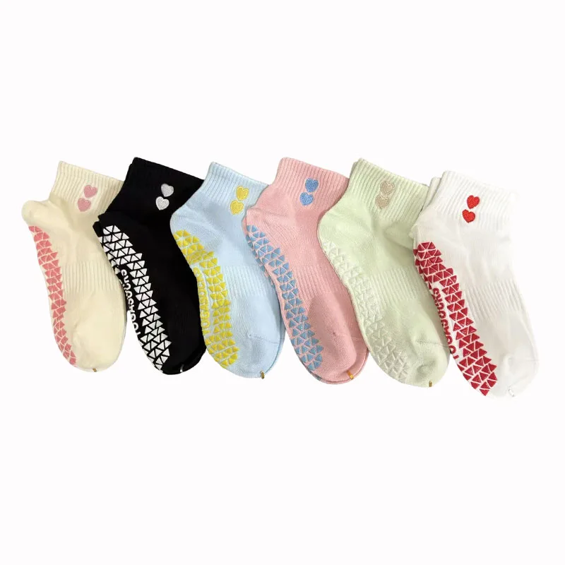 

Европейские размеры 34–42, 1/2 пары коротких носков с вышивкой для пилатеса и йоги с нескользящей и износостойкой подошвой для женщин