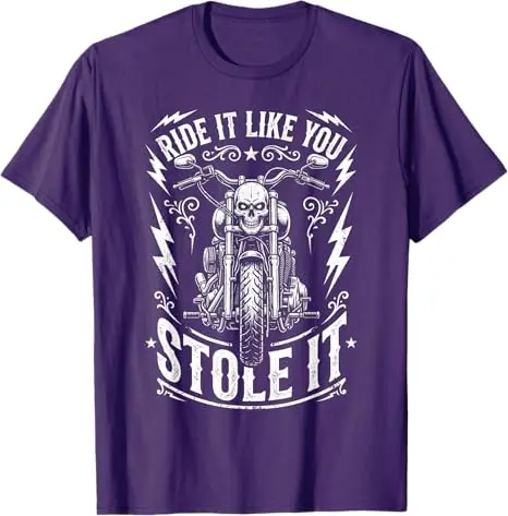 Ride Like You Stole It Biker Lustiges Vater-T-Shirt für Motorradliebhaber Y2k Motorrad-Grafik Herrenkleidung Vintage Spruch T-Shirt – Detail 18