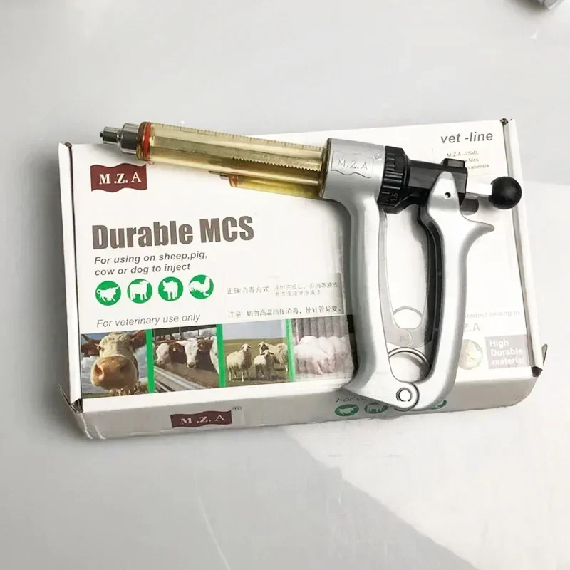 

MZA semi-automatic continuous syringe pig, cattle and sheep vaccine syringe 25ml 50ml metal injection needle device B