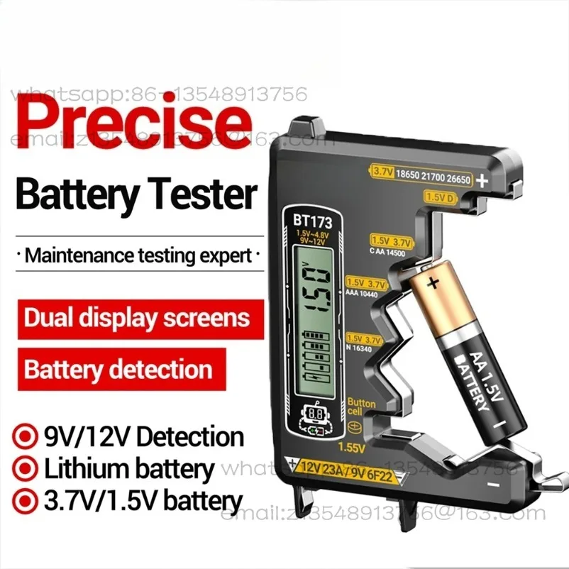 Universal Battery Tester  BT173 Battery Detector Test C D AA AAA N 9V Cell Button Meter Visual Display Testing Tester Tools