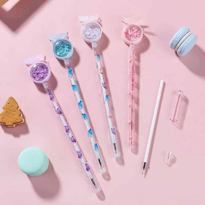 나비 장식 조각 펜 재미 있은 젤 펜 Kawaii 아이 어린이 문구 학교 사무실 결혼 선물