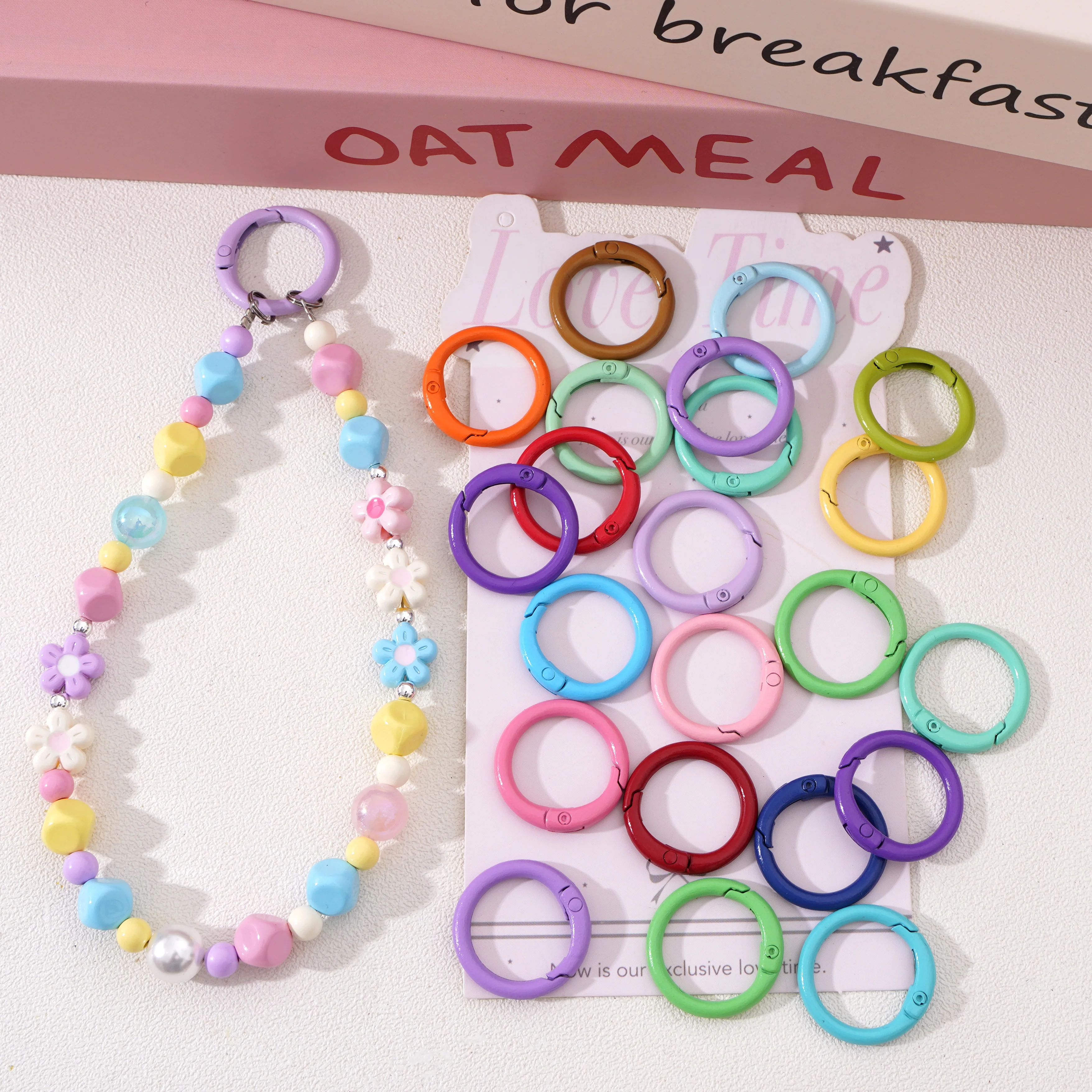 5/10Pcs 23.5mm Colorful Alloy Painted Key Ring C Shape Buckle For Making DIY Buckle Key Ring Chain Jewelry Handmade Supplies