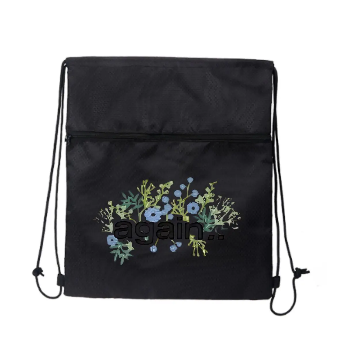 

«Again» с цветочным рисунком, сумка на шнурке с несколькими карманами и застежкой-молнией, сохраняйте свои вещи, организованные