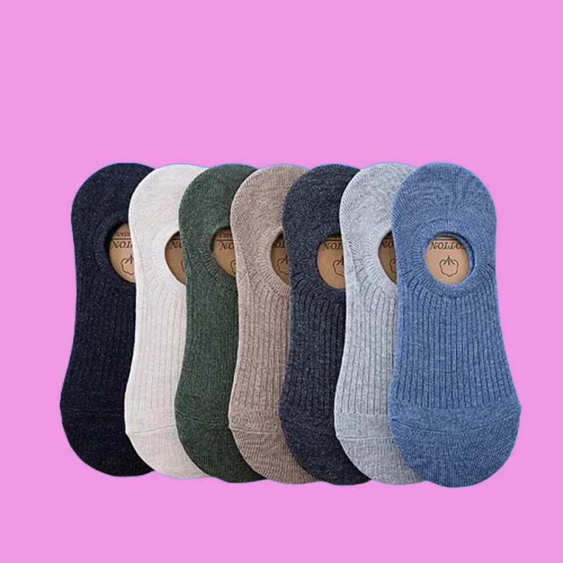 Chaussettes respirantes en coton rétro pour hommes, chaussettes confortables, bouche peu profonde, silicone, non ald, décontracté, document solide, été, nouveautés, 5/10 paires