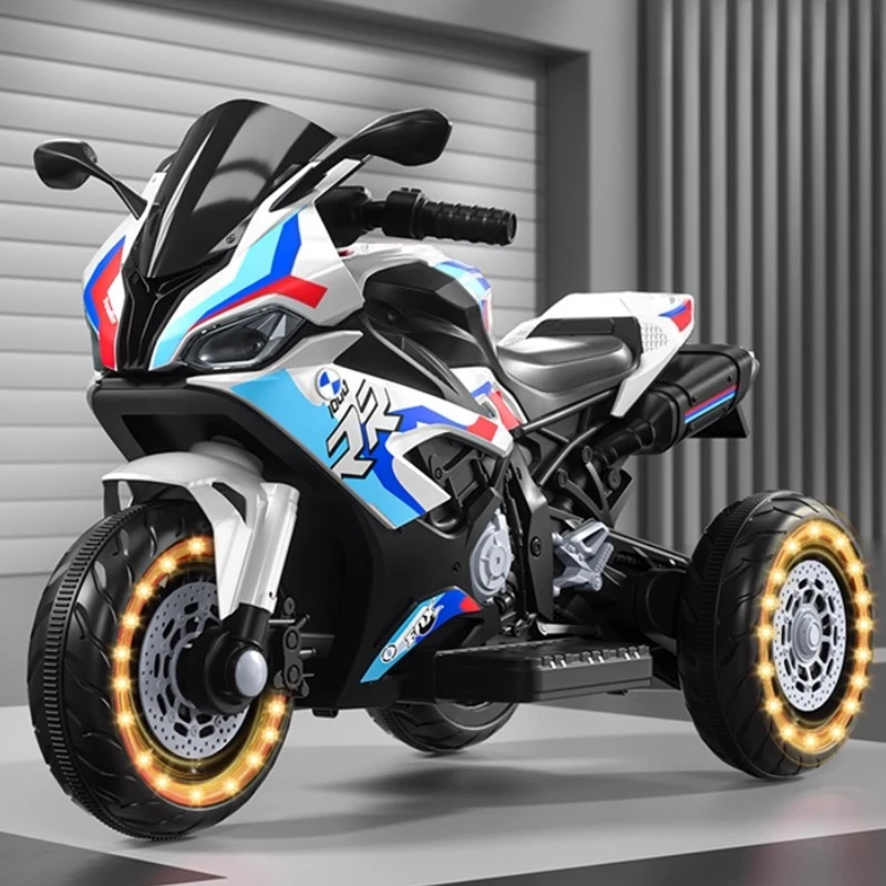 Crianças motocicleta elétrica passeio em carro de brinquedo com bluetooth forte bateria absorção de choque pedal largo anti deslizamento rodas duráveis