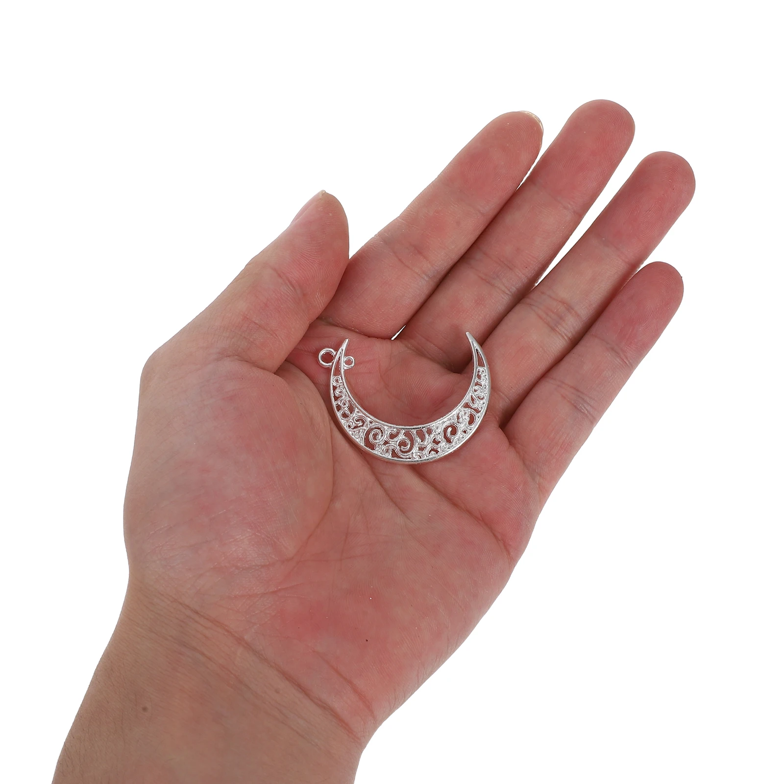 

50Pcs Hollow Crescent Moon Charms Celestial Moon Pendants Jewelry Making Accessories Necklace Bracelet Earrings Alloy