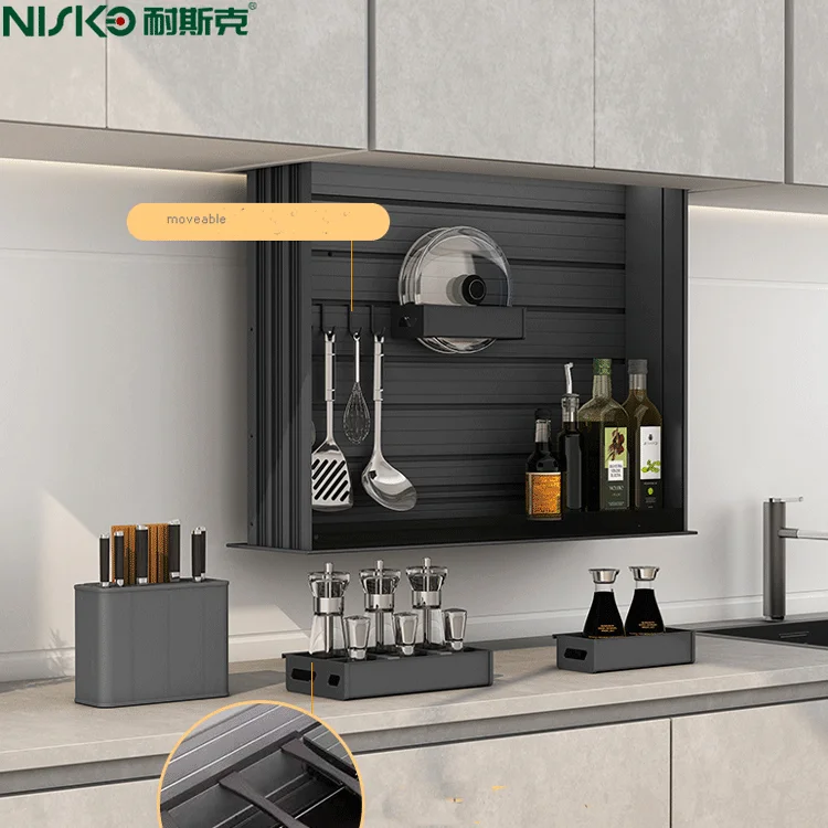Kitchen Wall Cabinet Storage Basket Electric Lift Up And Down,spice Bottle Rack,kitchenware,cooking Utensil Hanging Rack 220V
