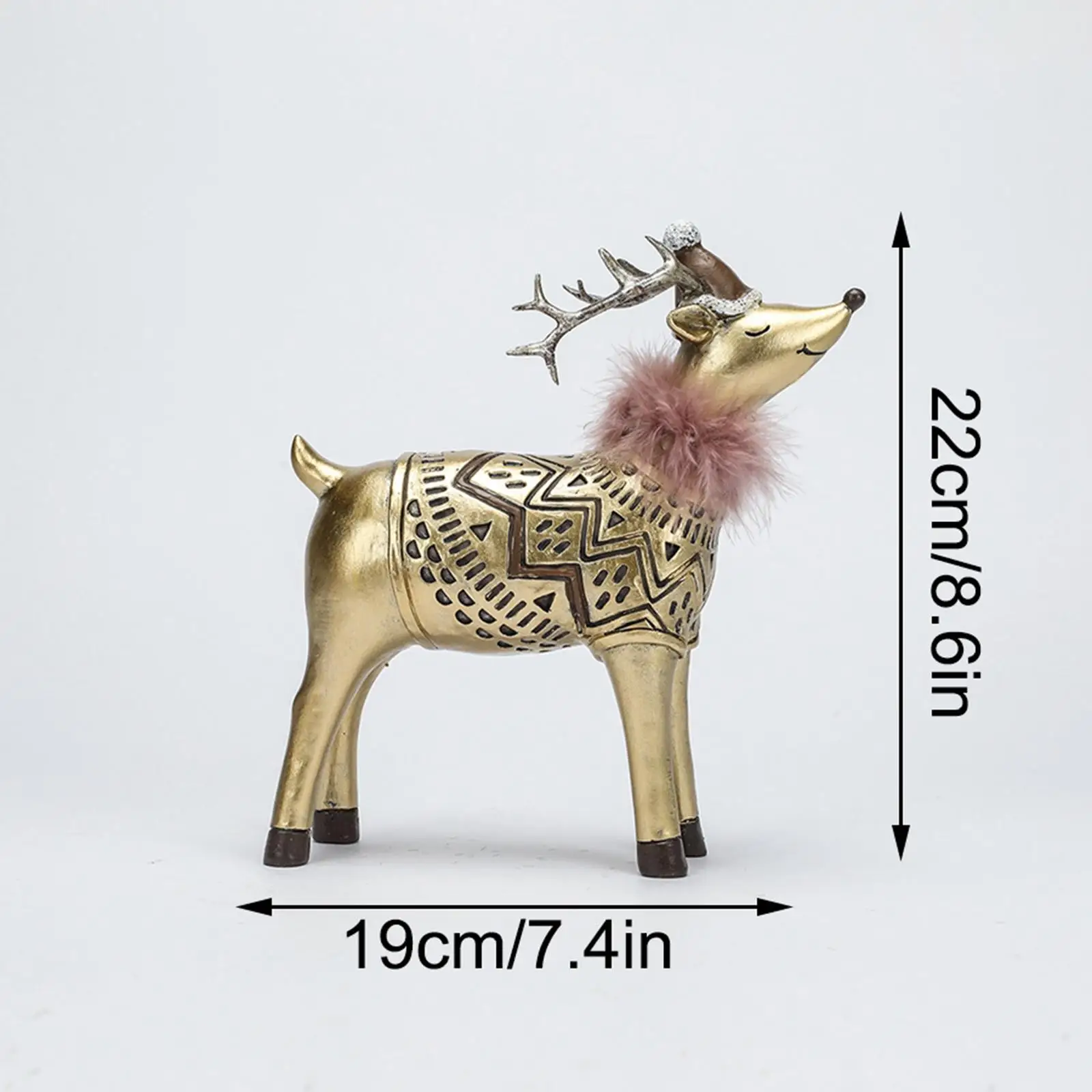 Deer Sculpture Home Decor, Christmas Ornament, Desk Decoration, Decorative Deer Figurine for Holiday ,Birthday
