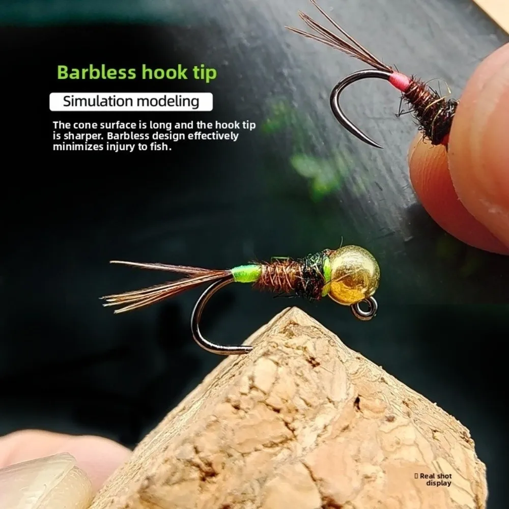 5 قطعة مجموعة النحاس حبة رئيس النحاس حبة رئيس Frenchie حورية يطير الشائكة هوك الدراج الذيل الشائكة الذباب الرطب # 14 الحجم #5