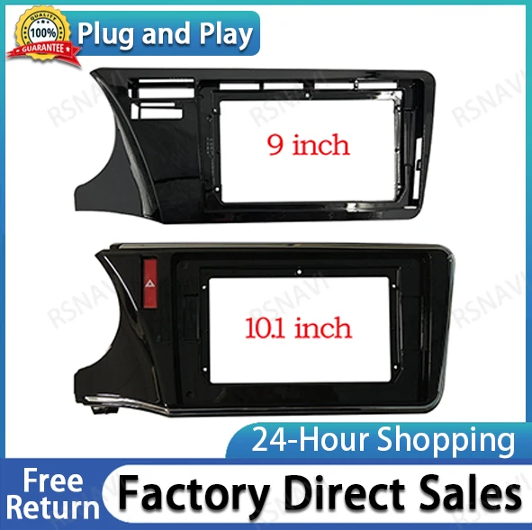 2Din 9/10.1 Inch Radio Facia for Honda City Greiz Gienia 2014+ Right Hand Drive Panel Dashboard Installation Trim Kit DVD Frame