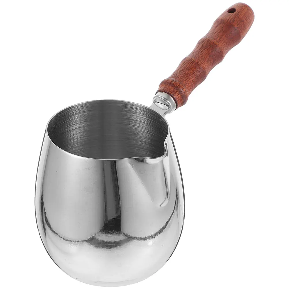 

6000ML Egg Shaped Latte Pitcher Stainless Frothing Steaming Milk Cup Wooden H 304 Grade Large Capacity