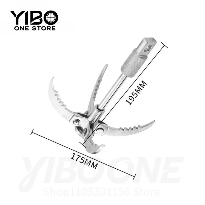 New Outdoor Stainless Steel Grappling Hook Foldable Survival Hiking Climbing Claw for Rescue and Camping