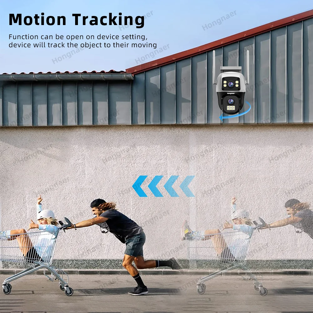 Hongnaer 8MP Dual Lens V380 Pro 4K Night Vision Smart CCTV PTZ IP Wireless WiFi Home CCTV Network Security Outdoor Camera