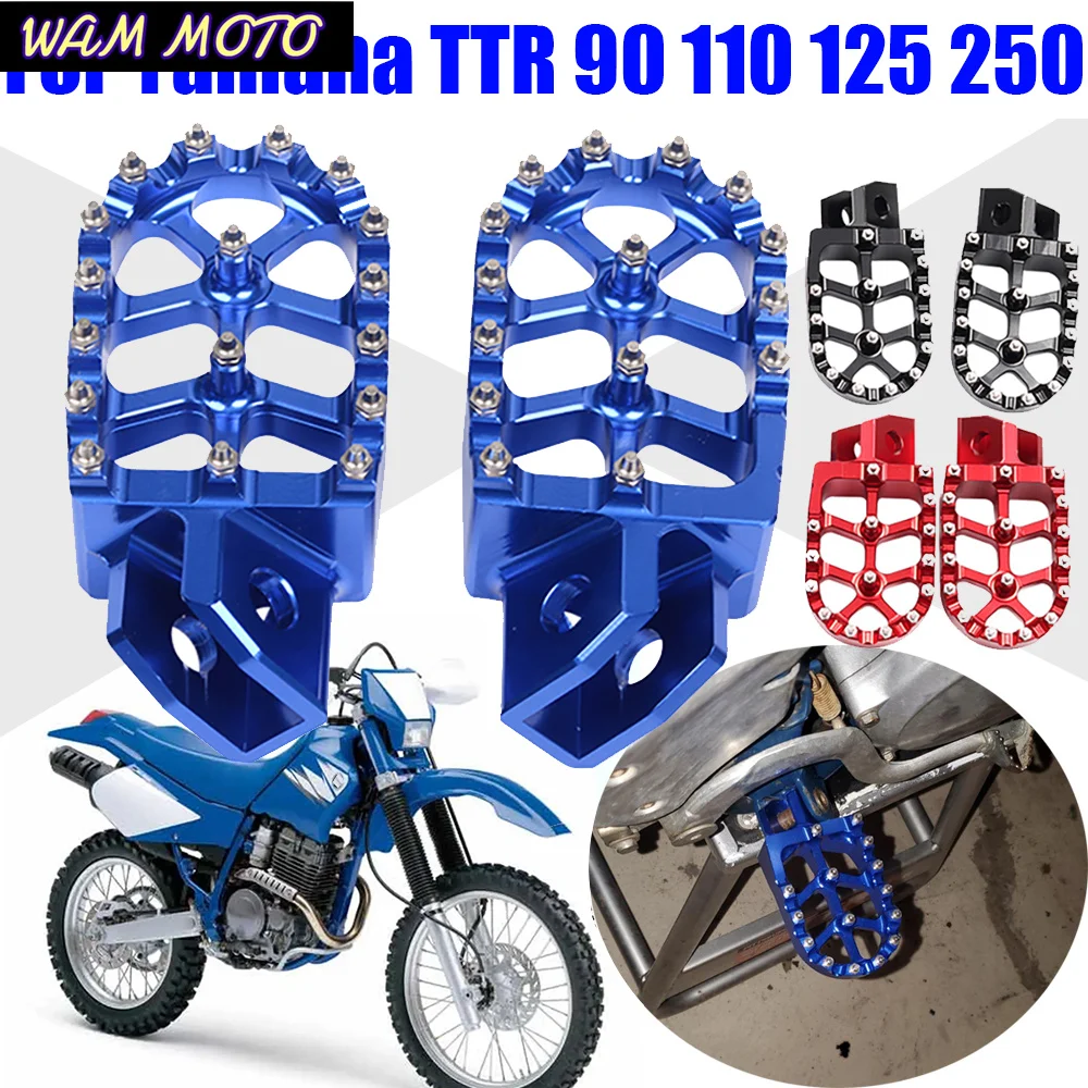 For Yamaha TTR90 TTR110 TTR125 TTR250 Dirt Bike Motorcycle Footrest Footpegs Foot Pegs Pedal