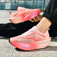 2025 Autumn New Professional Running Shoes for Men and Women Mesh Breathable Popcorn Carbon Plate Soft Sole Lightweight Shock Absorbing Anti-Slip Marathon Sports Shoes