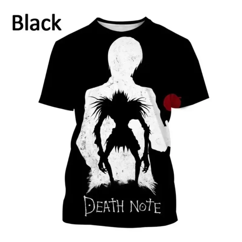 Anime Death Note 3d Printing T-shirt Men's Clothing Classic Japanese Psychological Comics Unisex Harajuku Casual Short Sleeve