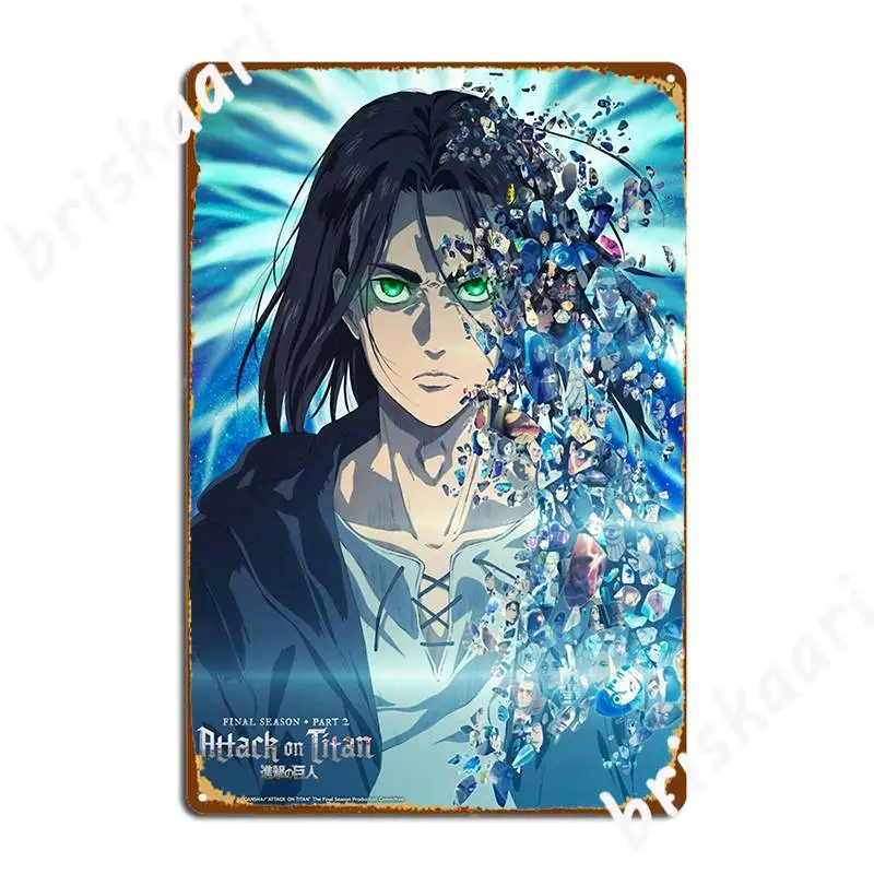 Eren Aot S4 Snk S4 The Final Season Second Part The Path Poster Metal Plaque Poster Classic Wall Cave Tin Sign Poster