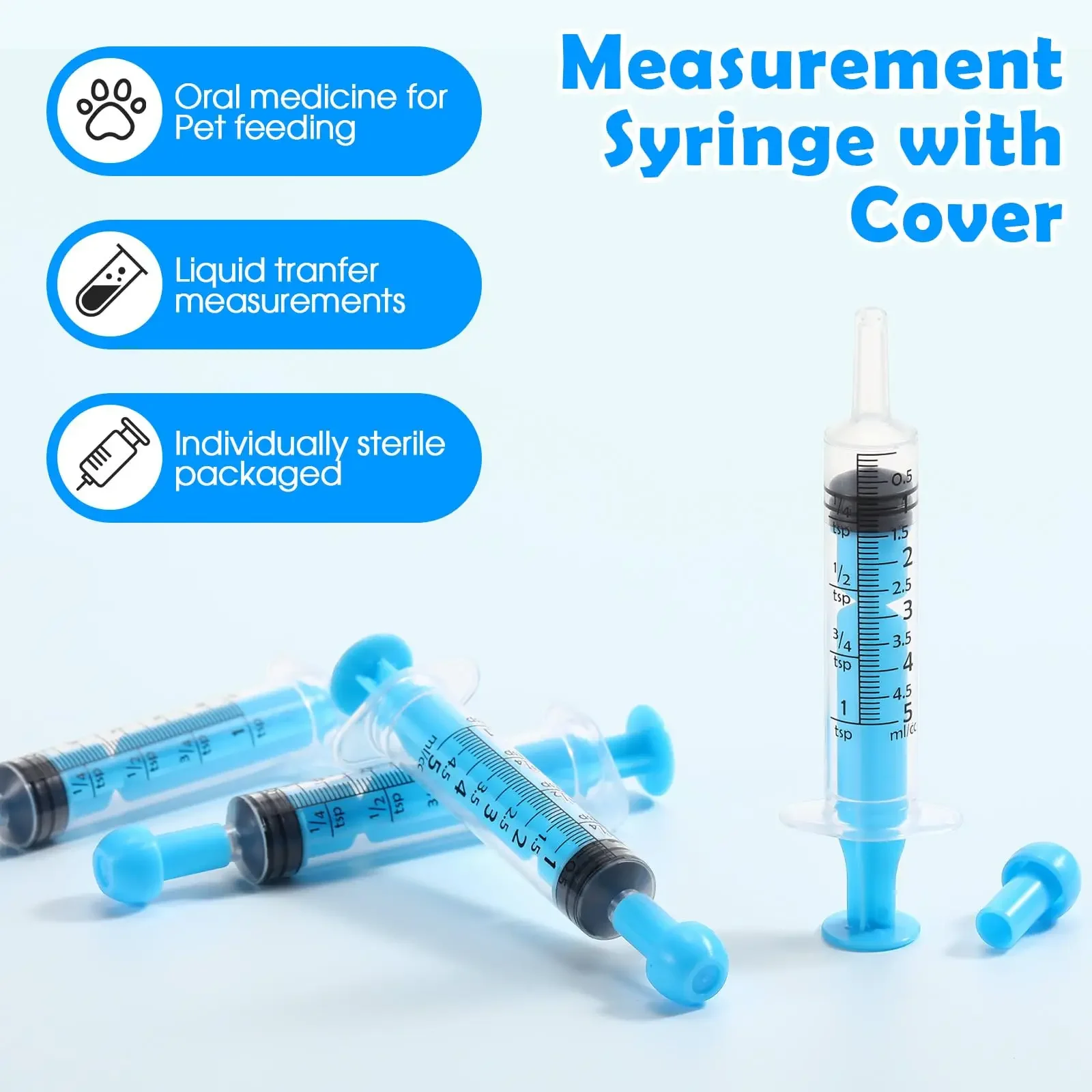6PCS 5ml 10ml Color Straight Mouth Syringe with Plastic Cap Pet Animal Feeding Syringe Rubber Stopper Disposable Pump Tools