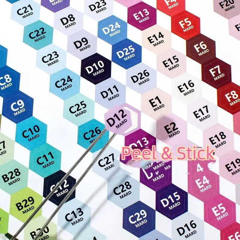 Fuse Bead Sorting Color Code Stickers Clear Print 221/302 Colors Easy to Peel for DIY Handicraft Enthusiasts view 5
