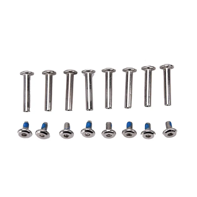 8pcs 31mm Steel Skates Blades Slalom Inline Roller Skate Axles Wheel Bolts Silver Skates Blades Screws