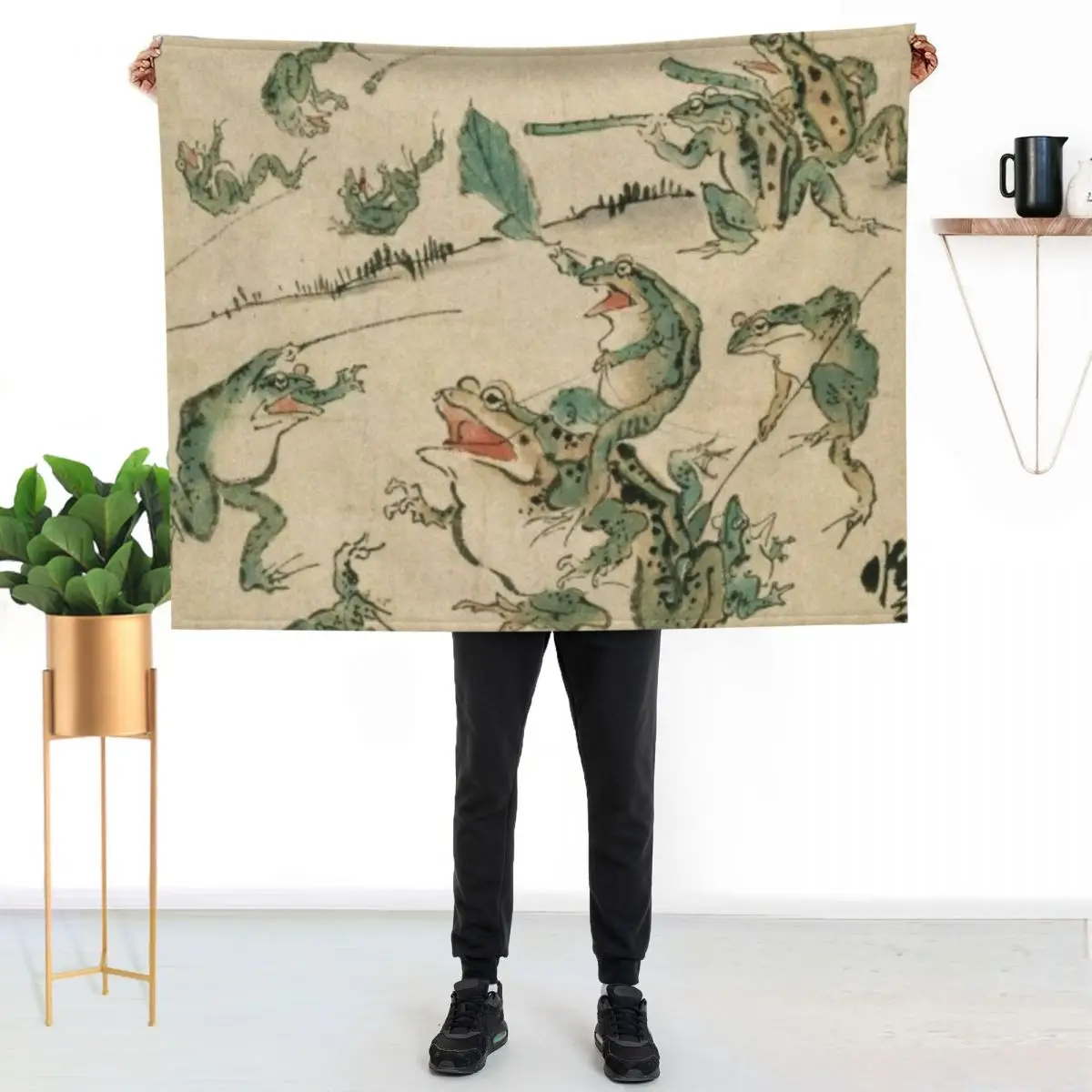 Frog Battle - Kawanabe Kyosai Throw Blanket Luxury Throw Multi-Purpose Plaid Soft Plush Plaid Beautifuls sofa bed Blankets