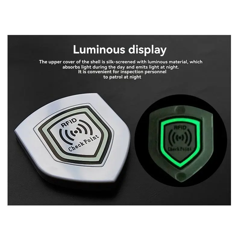 DIGITALBUY 20Pcs RFID Patrol Point Card 13.56Mhz FM11RF08 Anti-Metal 70X60mm Luminous Shield Inspection Tags For Security
