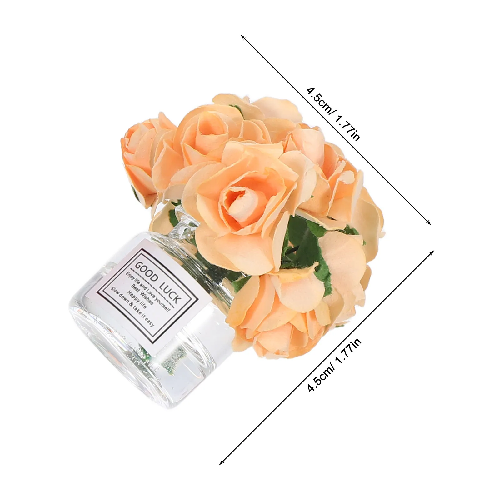 3Pcs Miniature Rose Vase High Precision Crafted Glass Floral Decor for Dollhouse Interior Elegant Micro Landscape Addition