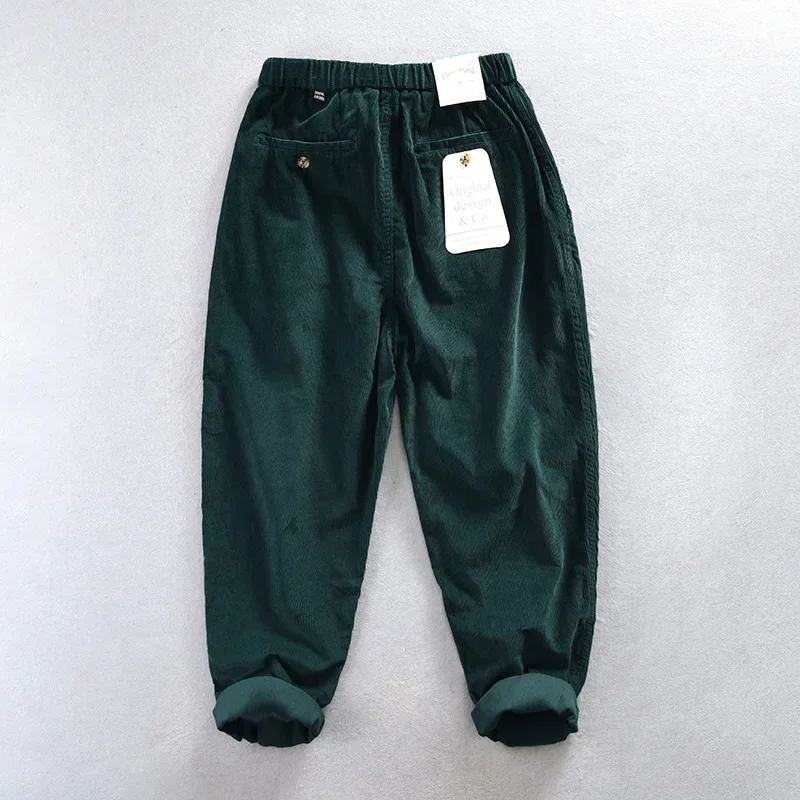 Autumn New 100% Cotton Corduroy Pants Men Clothing Casual Cargo Men Zipper Joggers Men Trousers AC02