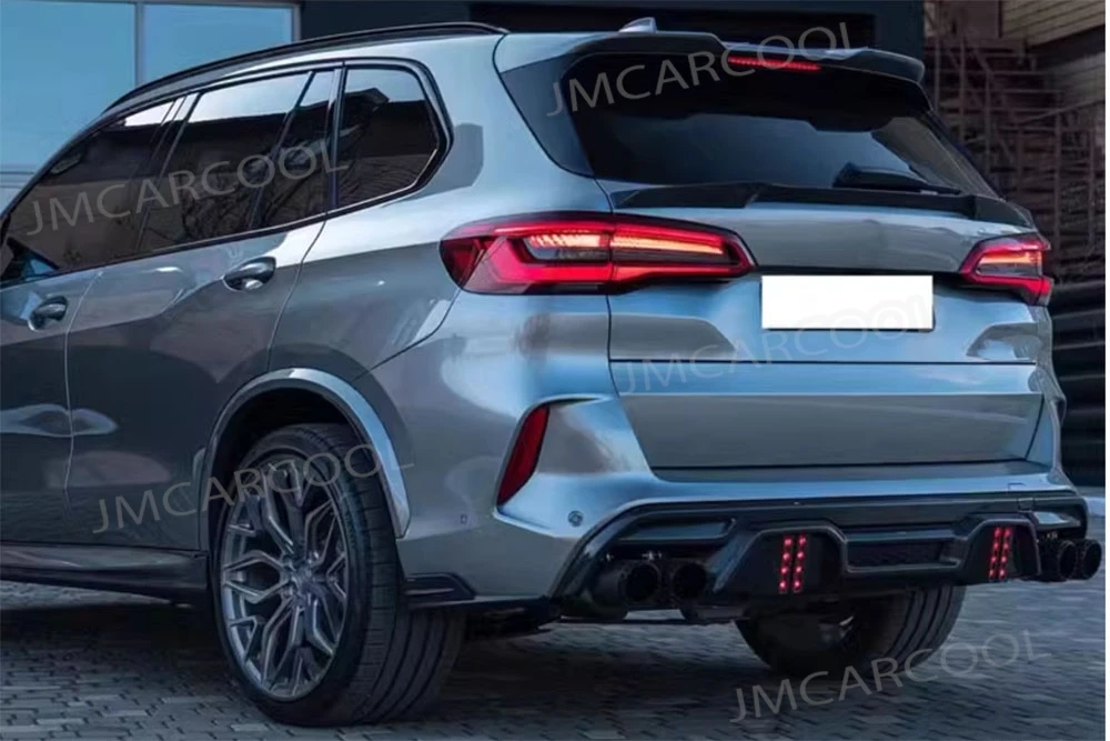 ألياف الكربون الحقيقية الناشر الخلفي الخائن الجانبية لسيارات BMW F95 X5M F96 X6M 2020 2021 2022 2023 2024 قطع غيار السيارات الخارجية ضبط السيارات