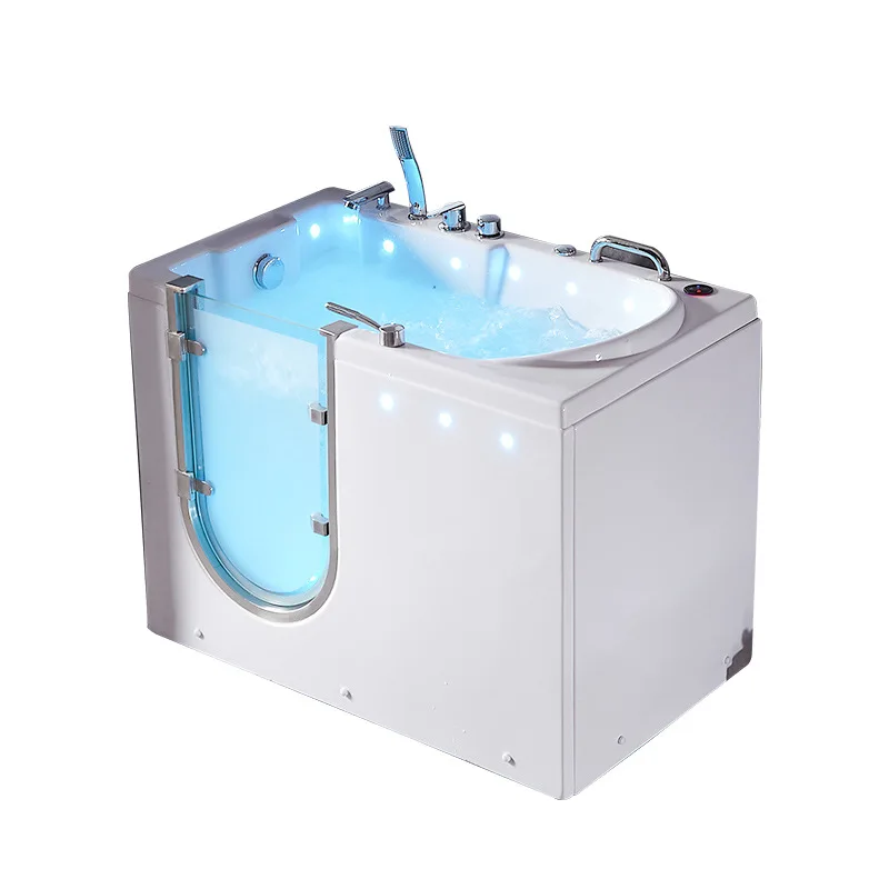 

Accessible elderly walk-in side door sitting bath shower small volume massage constant temperature bath tub
