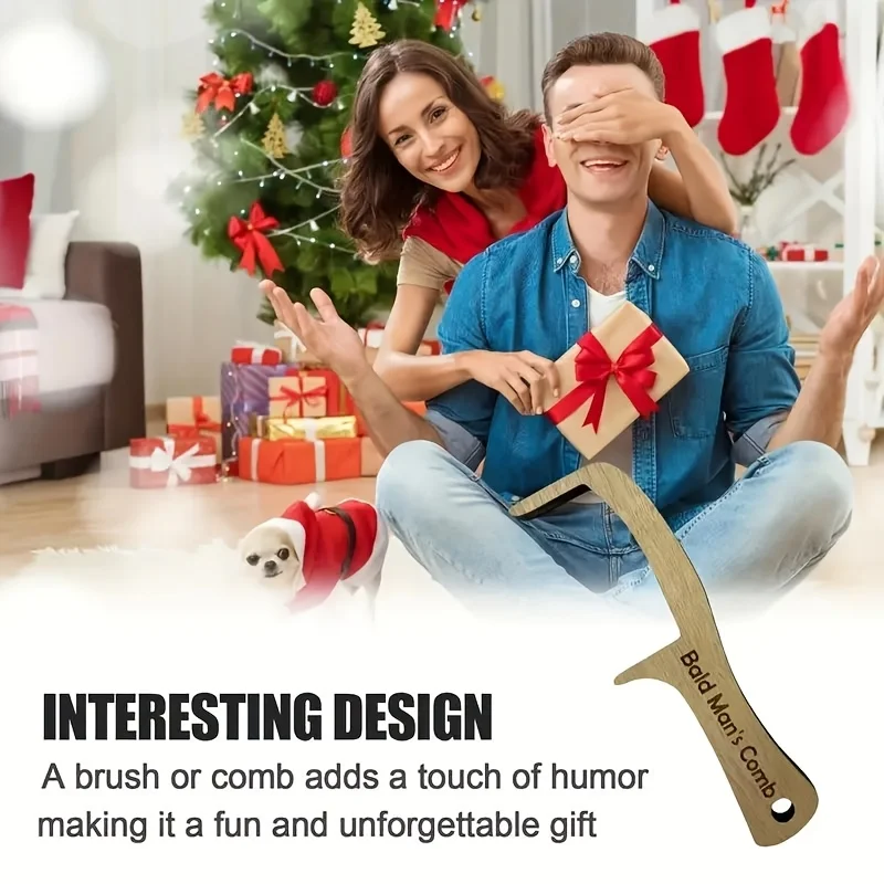 1pc Funny Comb For Bald Men Novelty Party Favors Hair Styling Tool Gag Gift Comb for Bald Man Hair Loss Funny Comb