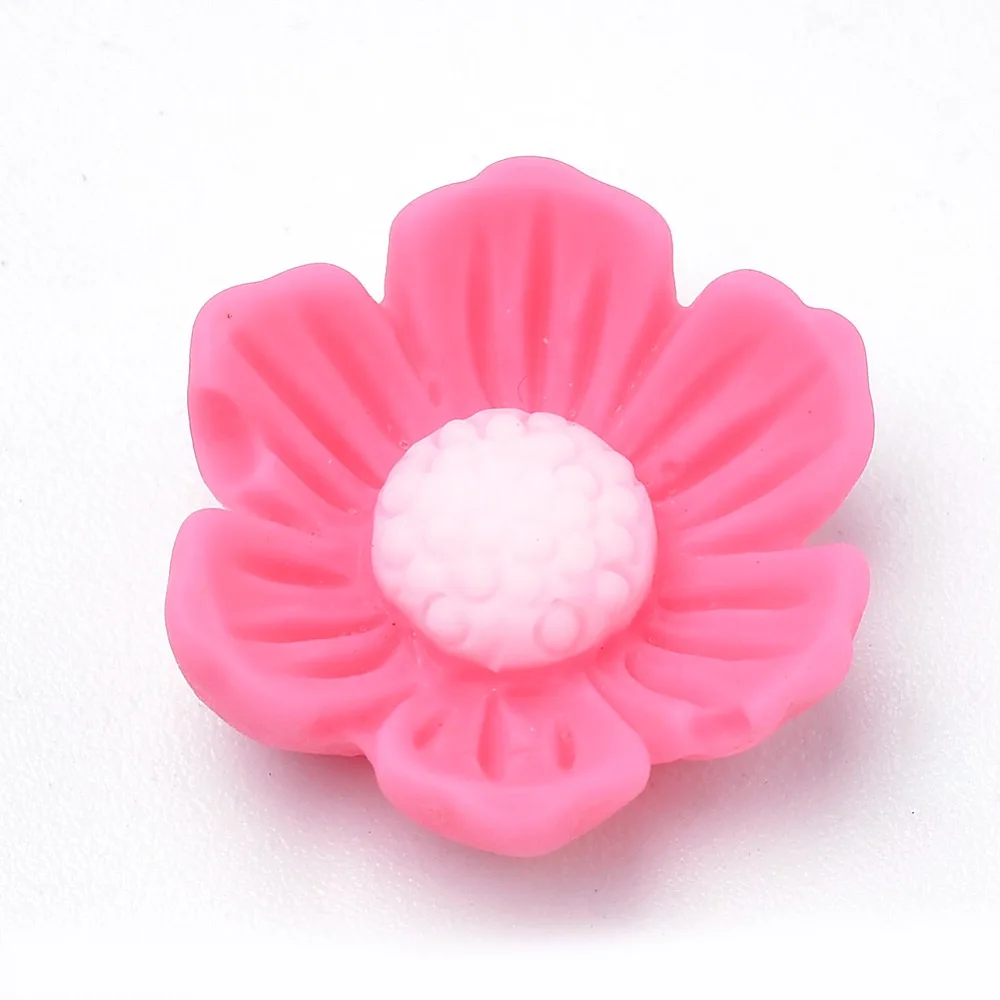 

200pcs Opaque Resin Cabochons Flower Mixed color 13x13x4.5mm