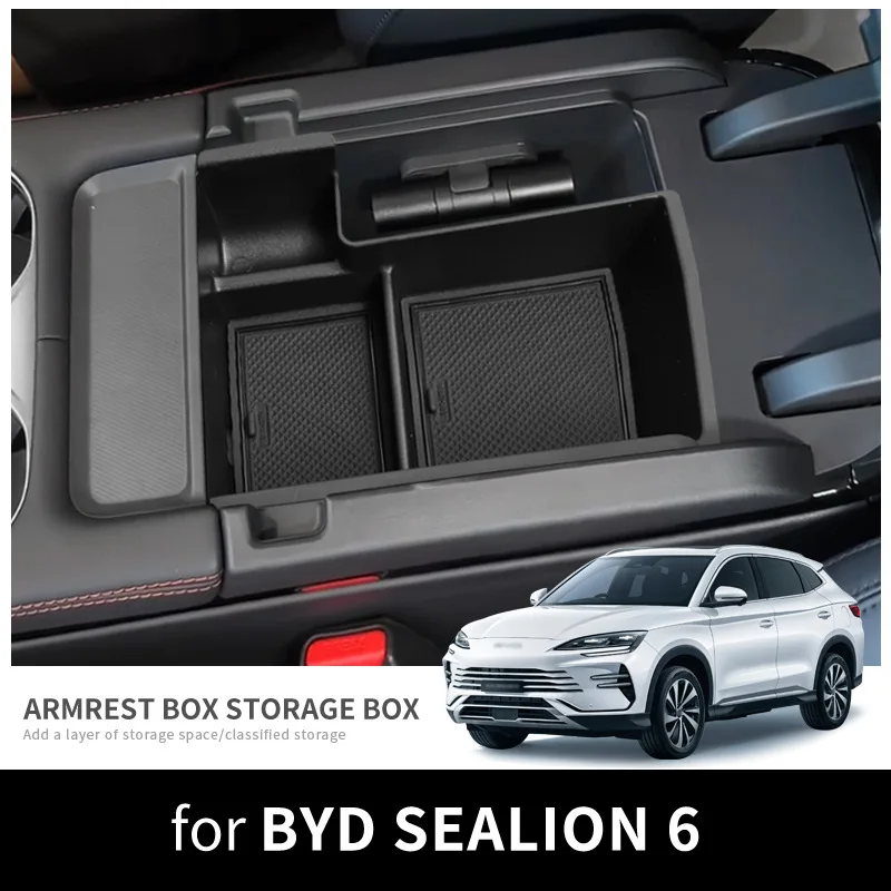 

For BYD Sealion 6 Song PLUS DMI Armrest Storage Box Handle Organizer Center Console Container Stowing Tidying Car Accessories