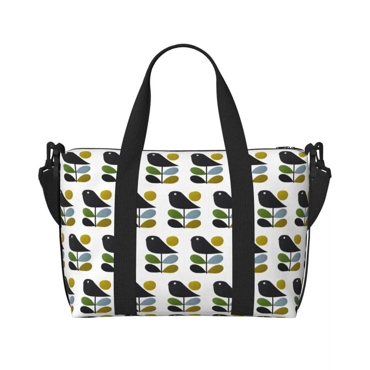 

Custom Kiely Orla Stem Bird Grocery Shopping Tote Bag Women Big Capacity Flowers Geometric Beach Gym Travel Bags