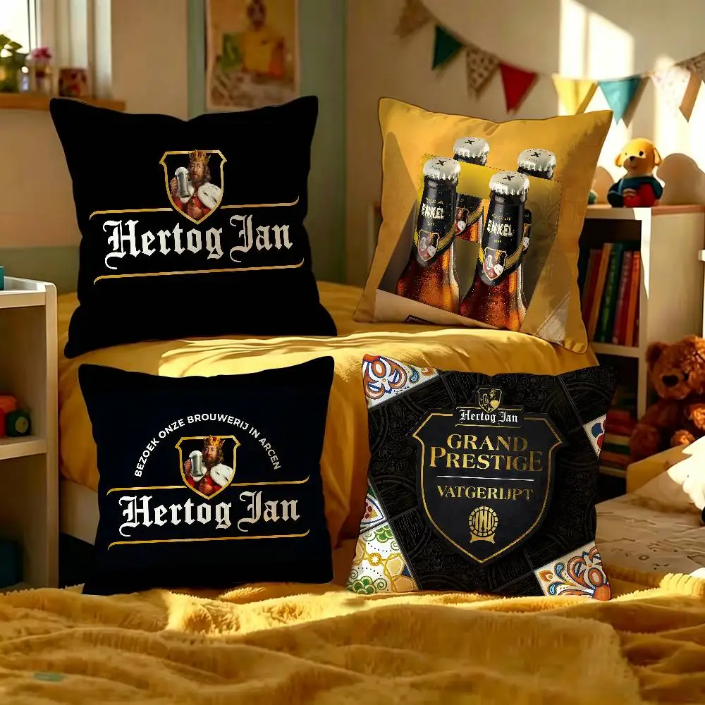 Hertog Jan Logo Personalized Pillow Cover Kids Bedroom Wild Party Decor Pillowcase kid Birthday shower Gift